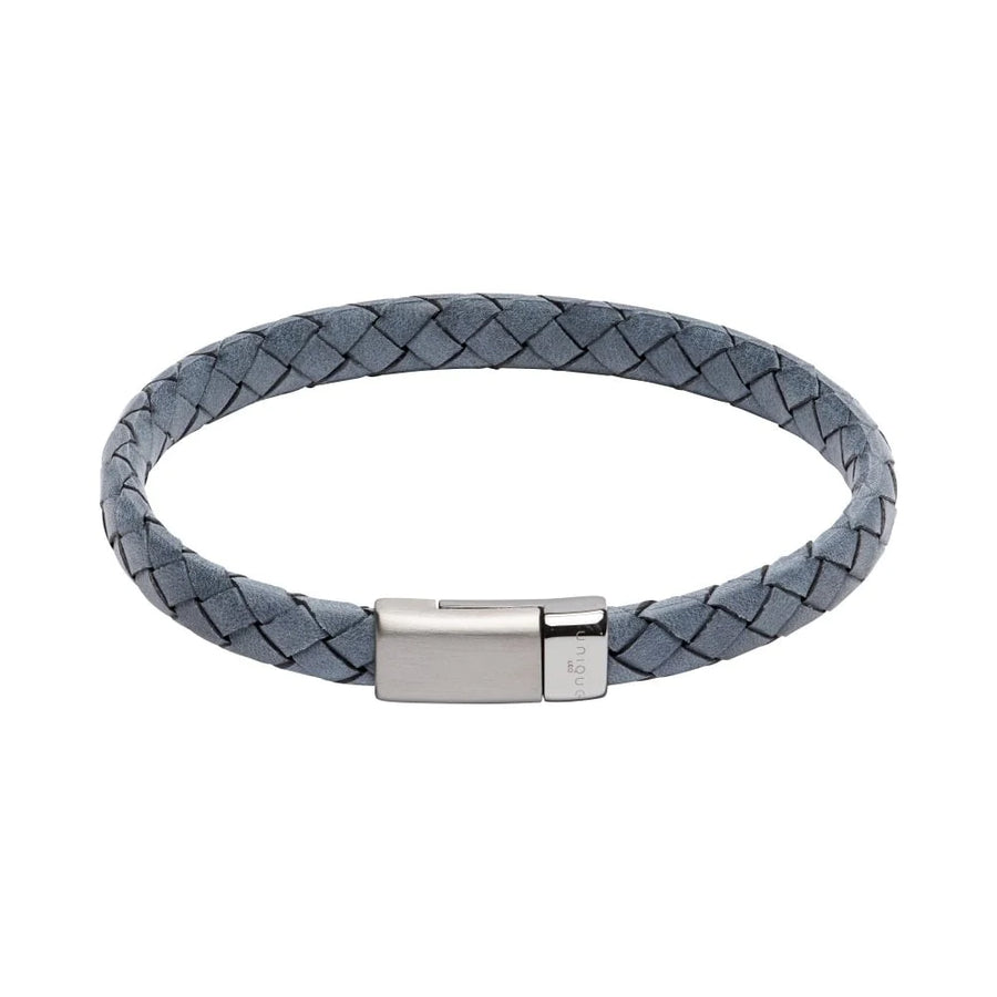 Unique 'Antique Blue' Flat Woven Leather Bracelet