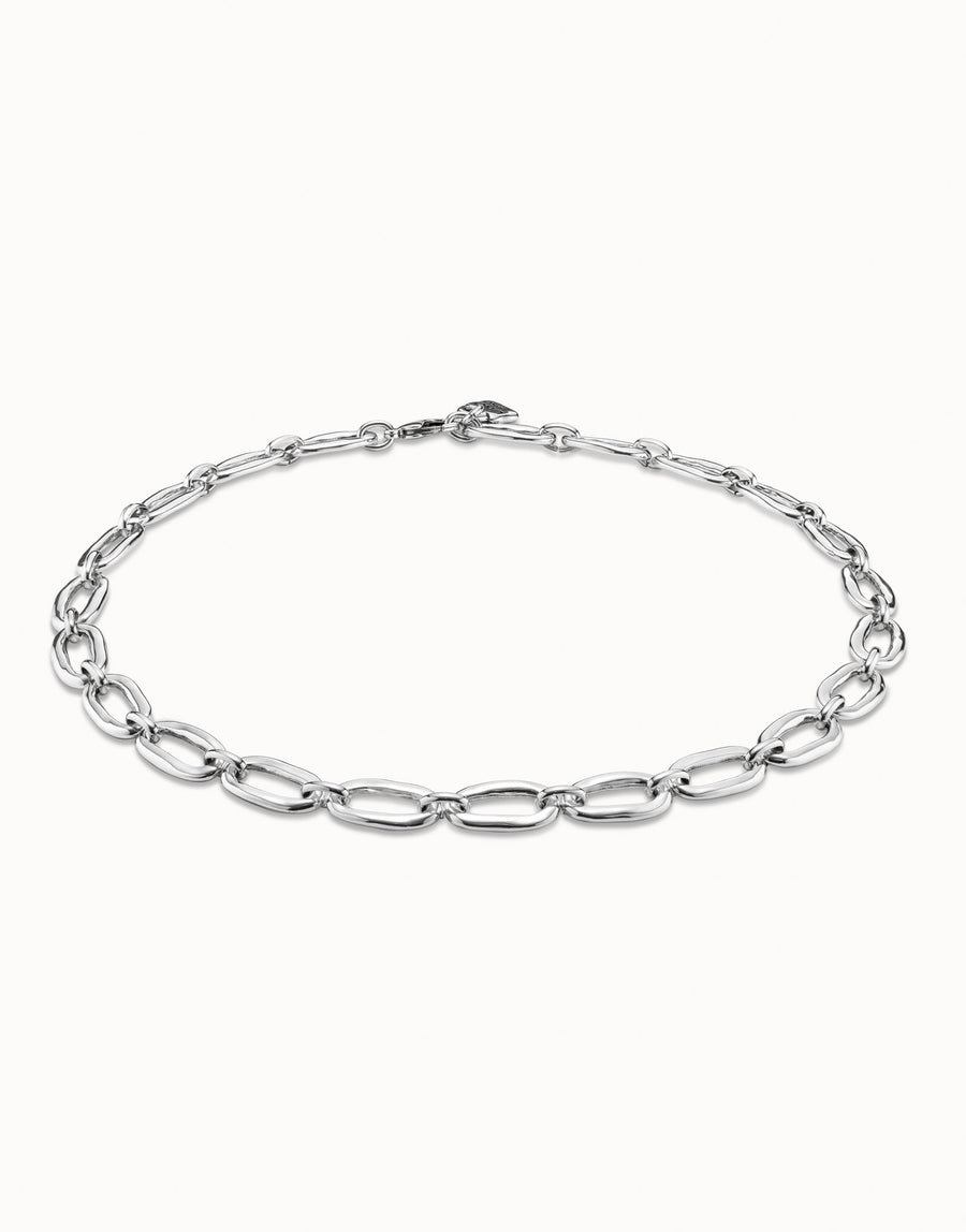 Silver Plated Heavy Oval Link Necklace