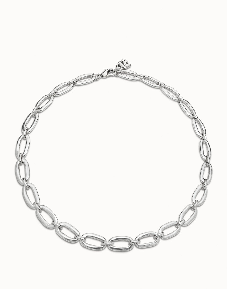Silver Plated Heavy Oval Link Necklace