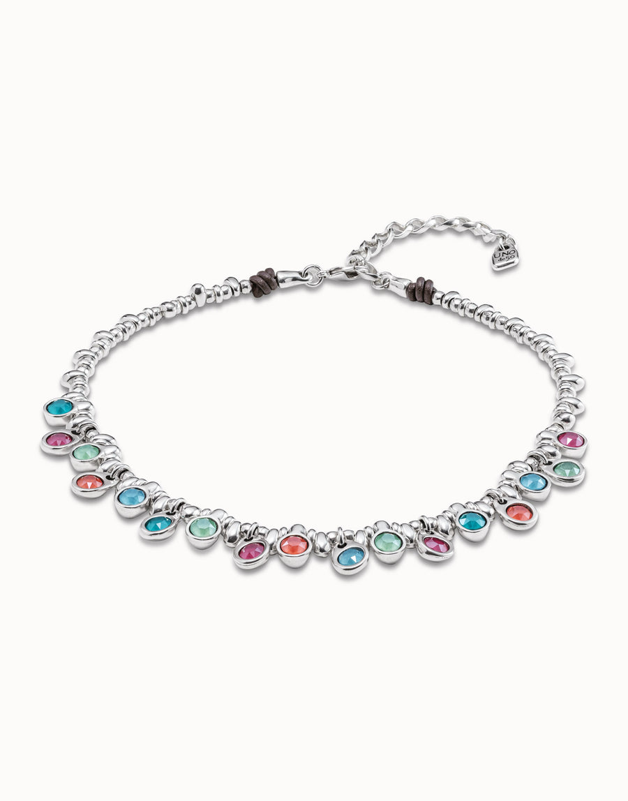 Silver Plated Multi Swarovski Crystal Necklace