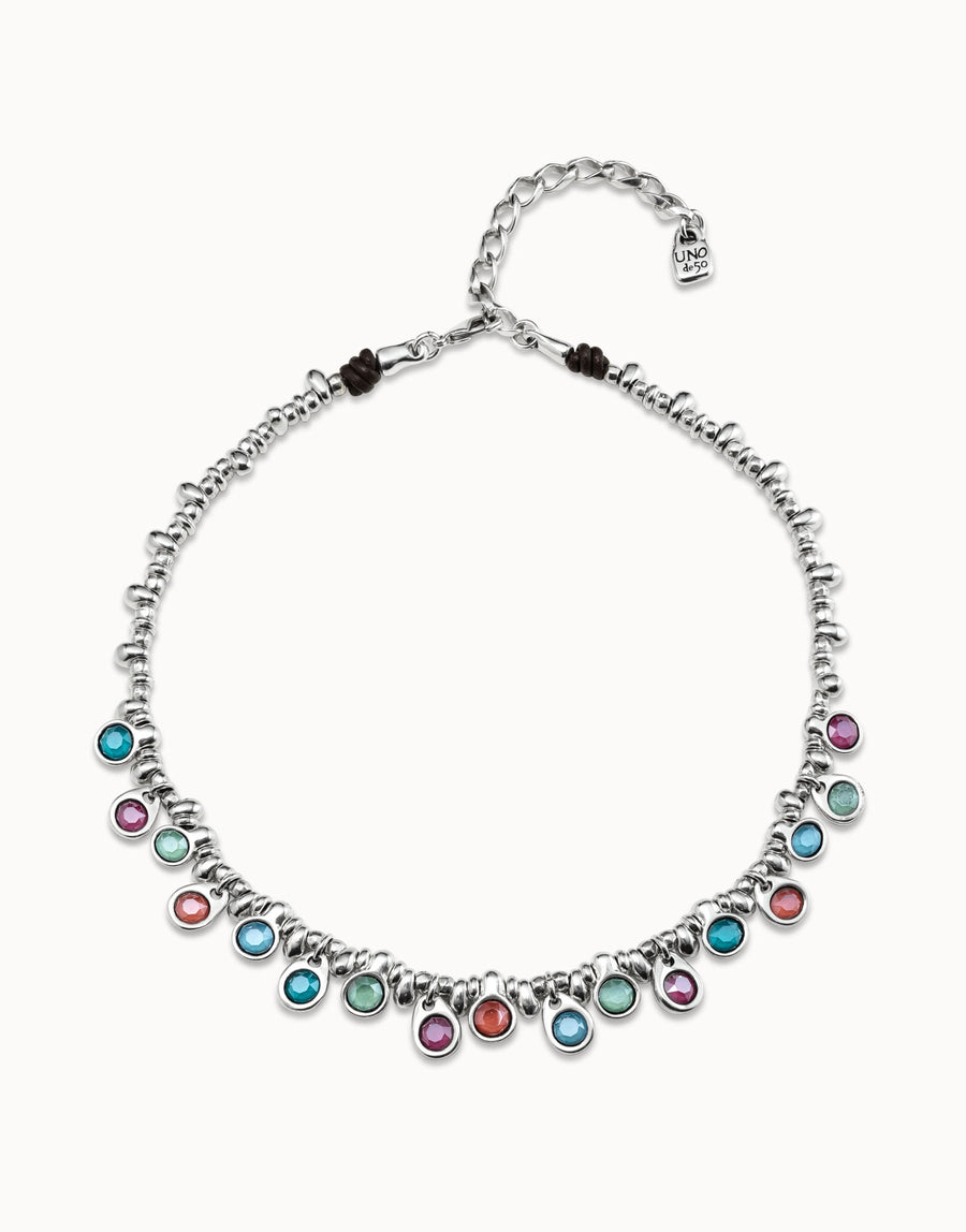 Silver Plated Multi Swarovski Crystal Necklace