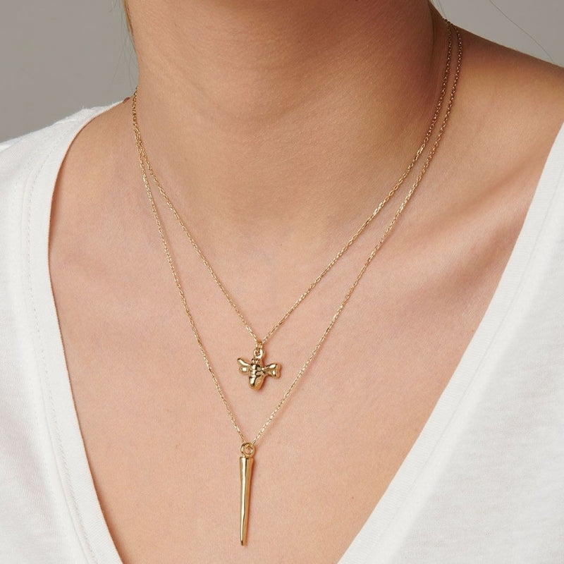 Uno De 50 Double Layer Bee Necklace