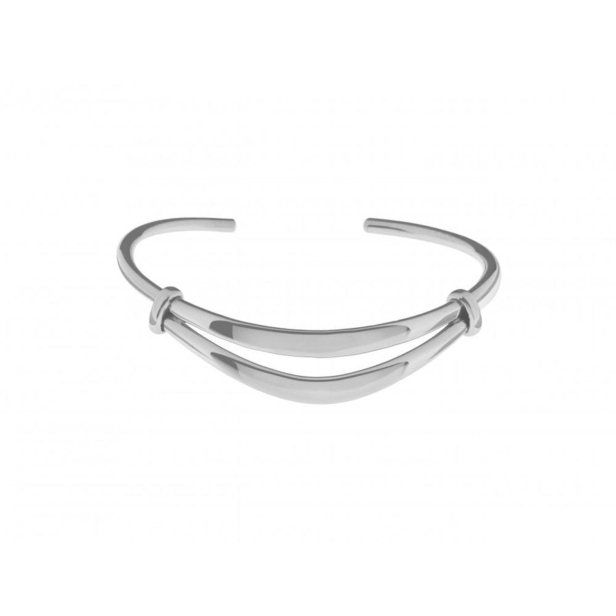 Tianguis Jackson Sterling Silver Curved Double Strand Cuff Bangle