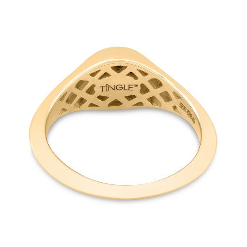 9ct Yellow Gold Pave Set Diamond Signet Ring