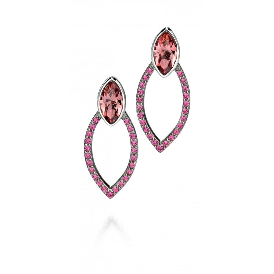 Fiorelli Sterling Silver Pink Swarovski Elements Earrings