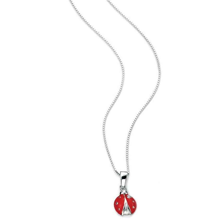 D for Diamond Pink Enamel Ladybird Pendant