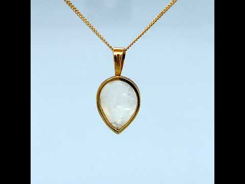 Bensons Originals Handmade 18ct Yellow Fairtrade Gold Teardrop Moonstone Pendant