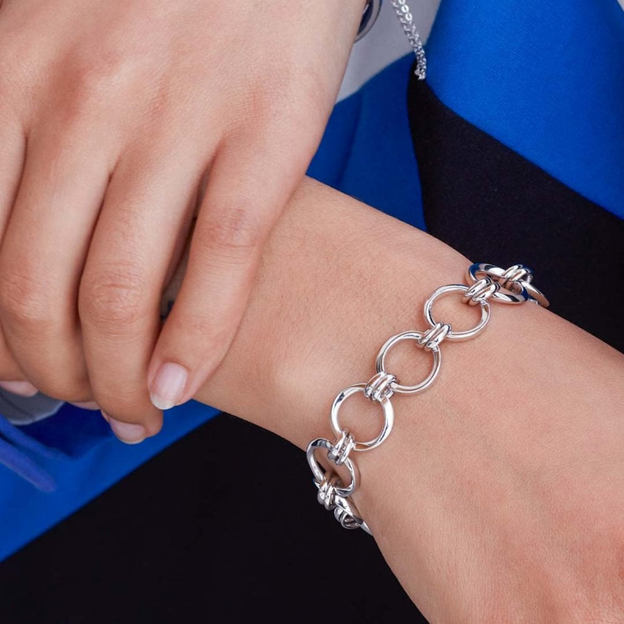 Kit Heath Sterling Silver Bevel Cirque Link Bracelet