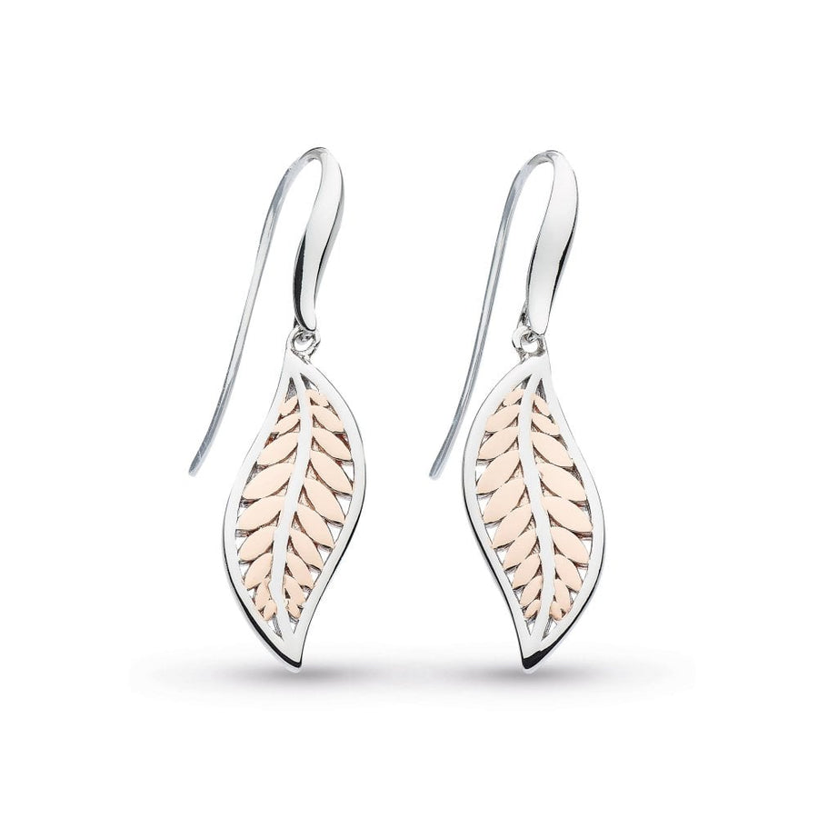 Kit Heath Sterling Silver 'Eden Blush' Leaf Drop Earrings