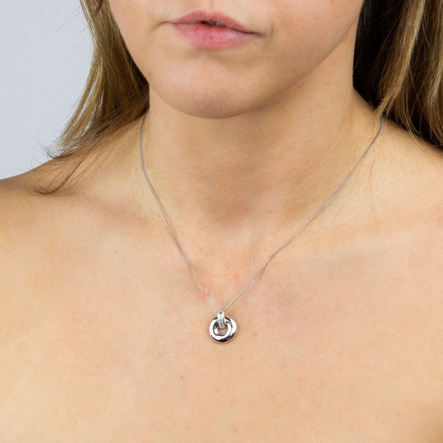 Fiorelli Sterling Silver Baguette CZ Open Circle Pendant