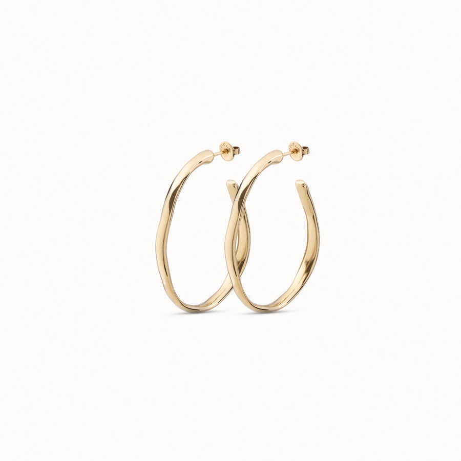 Gold Plated Rigid Hoop Earrings