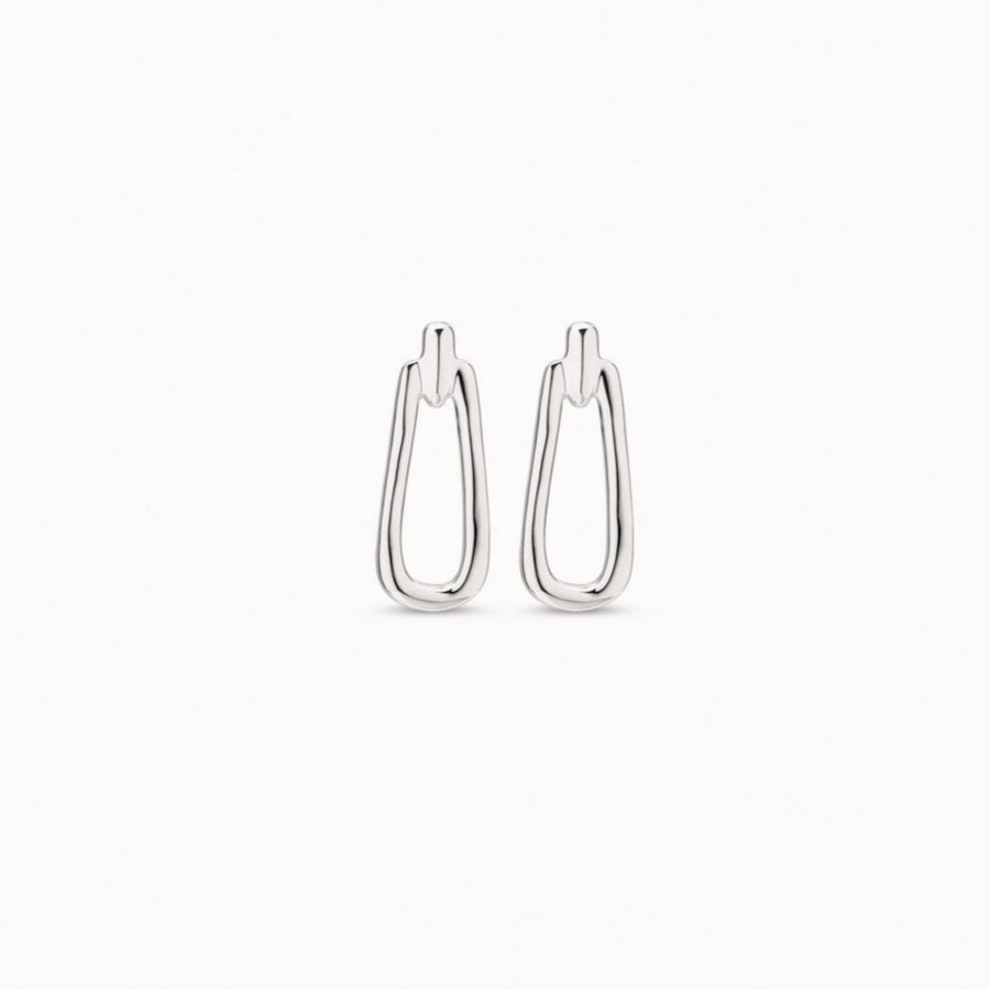 Silver Plated Long Open Link Statement Earrings