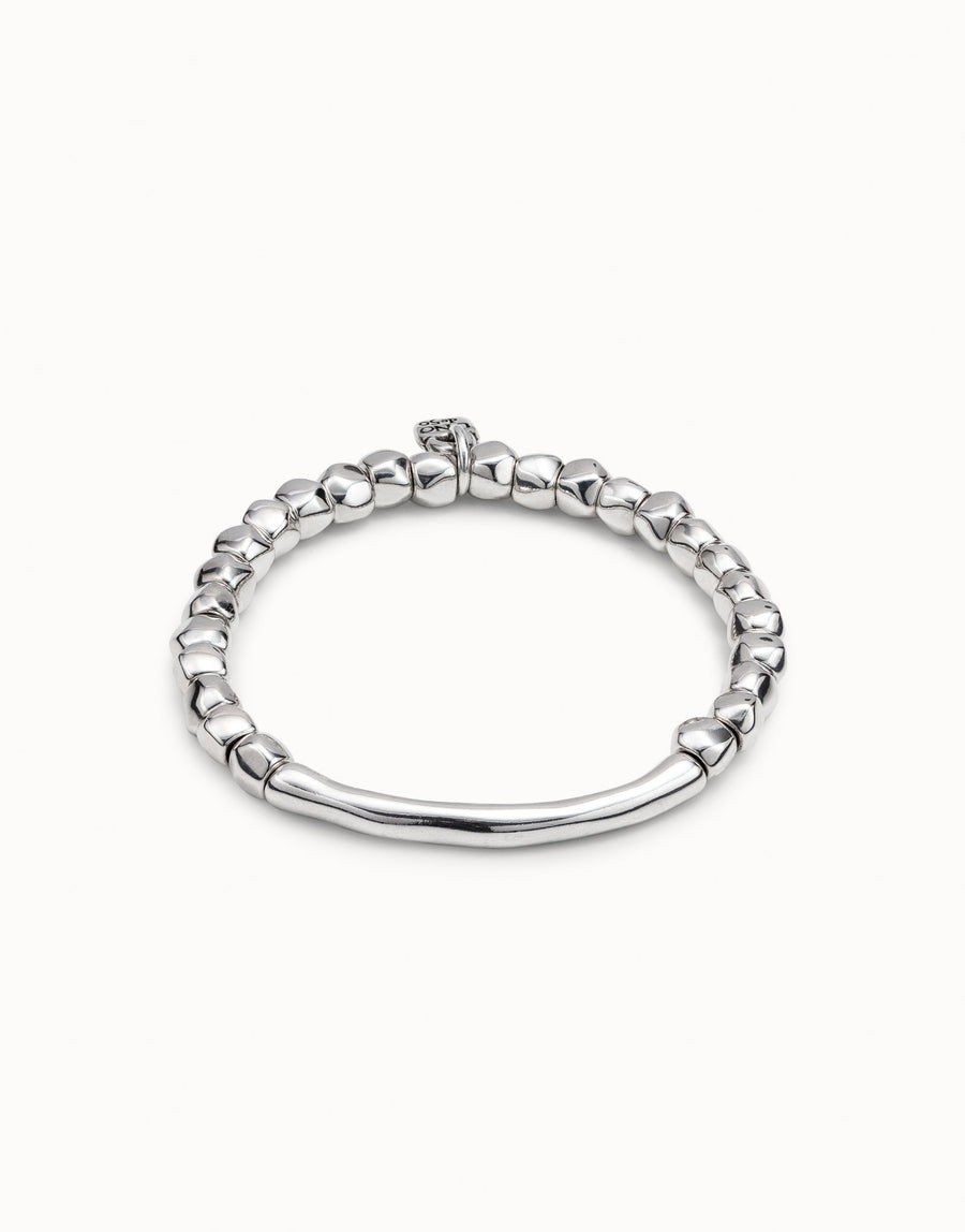 Silver Plated Elasticated Mix Bar Bracelet