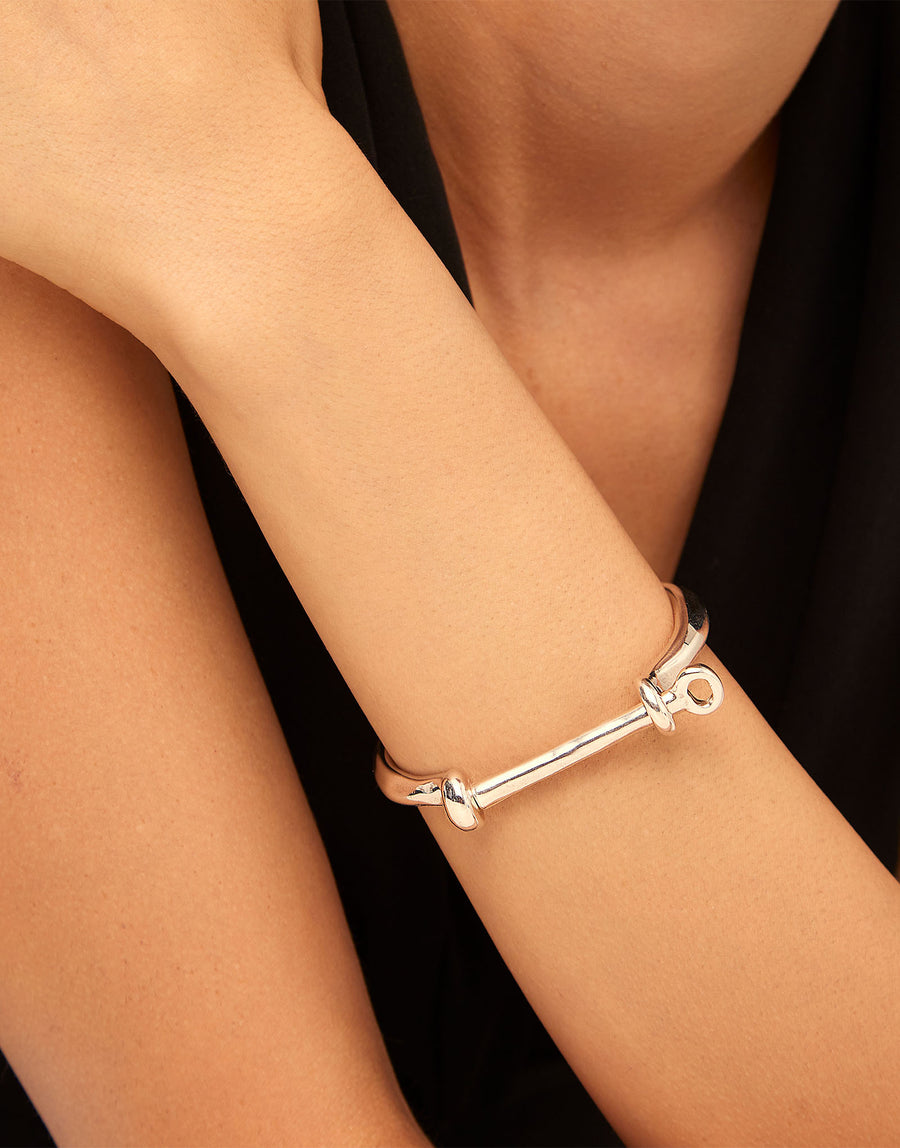 Silver Plated Screw Cuff Bangle