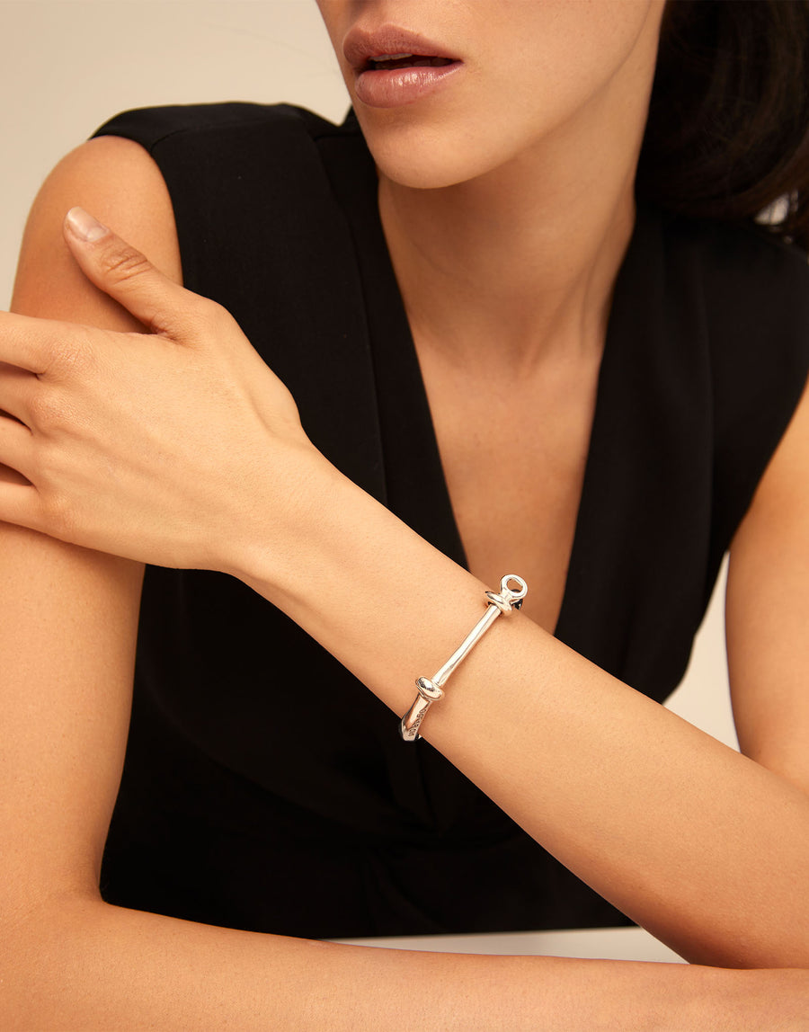 Silver Plated Screw Cuff Bangle