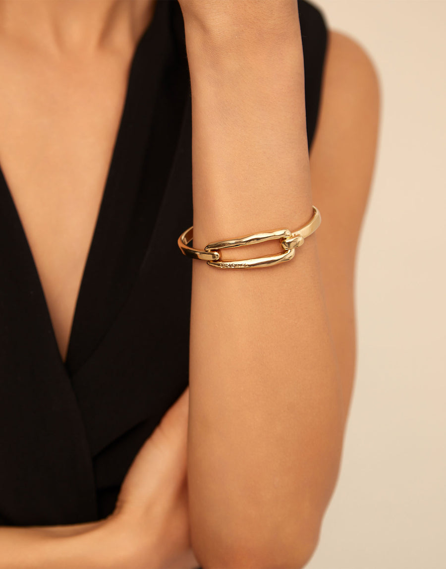 Gold Plated Hook & Spring Bangle