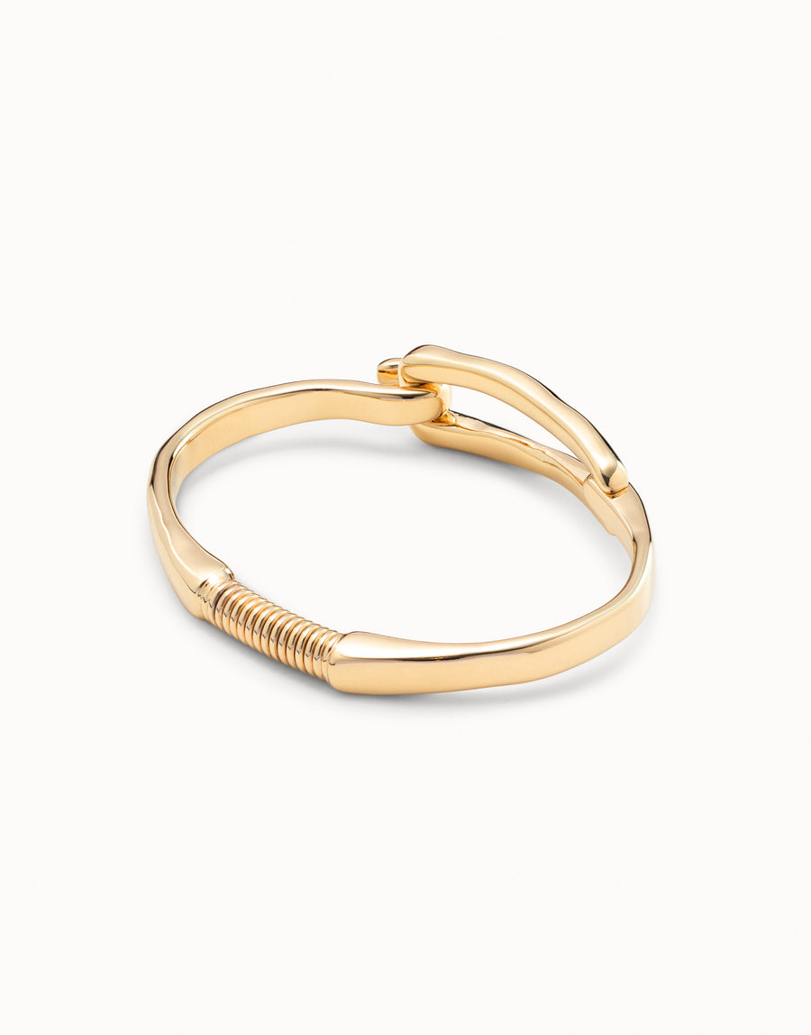 Gold Plated Hook & Spring Bangle