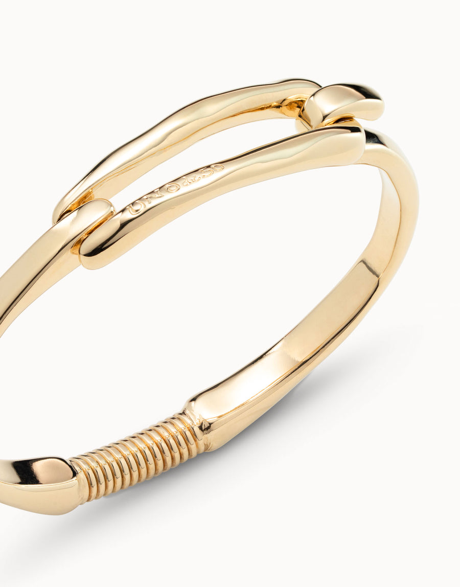 Gold Plated Hook & Spring Bangle