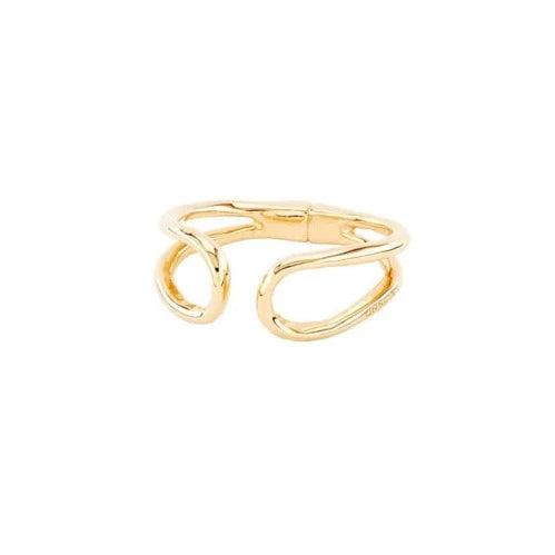 Gold Plated Hinged Open Cuff Bangle