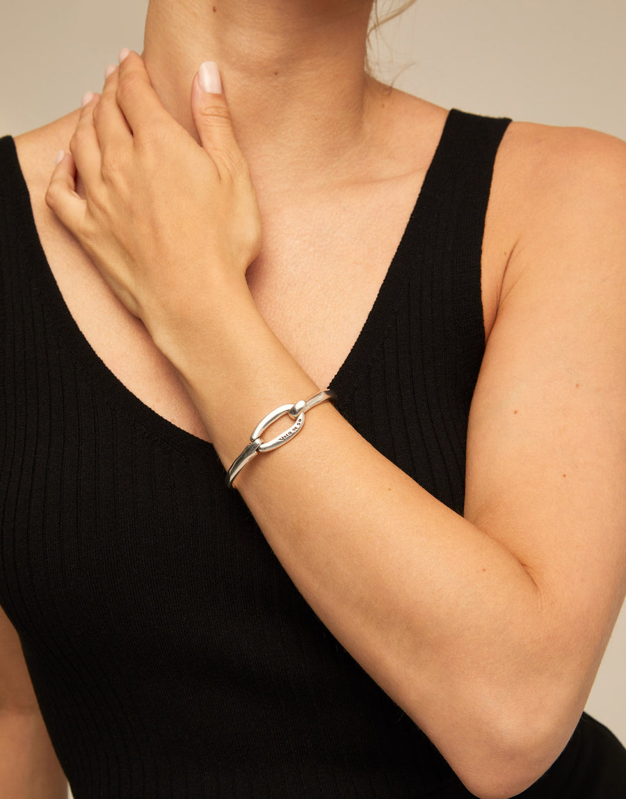 Silver Plated Central Link Bangle