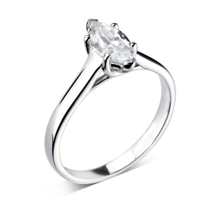 Platinum 0.35 Carat Marquise Diamond Solitaire Ring