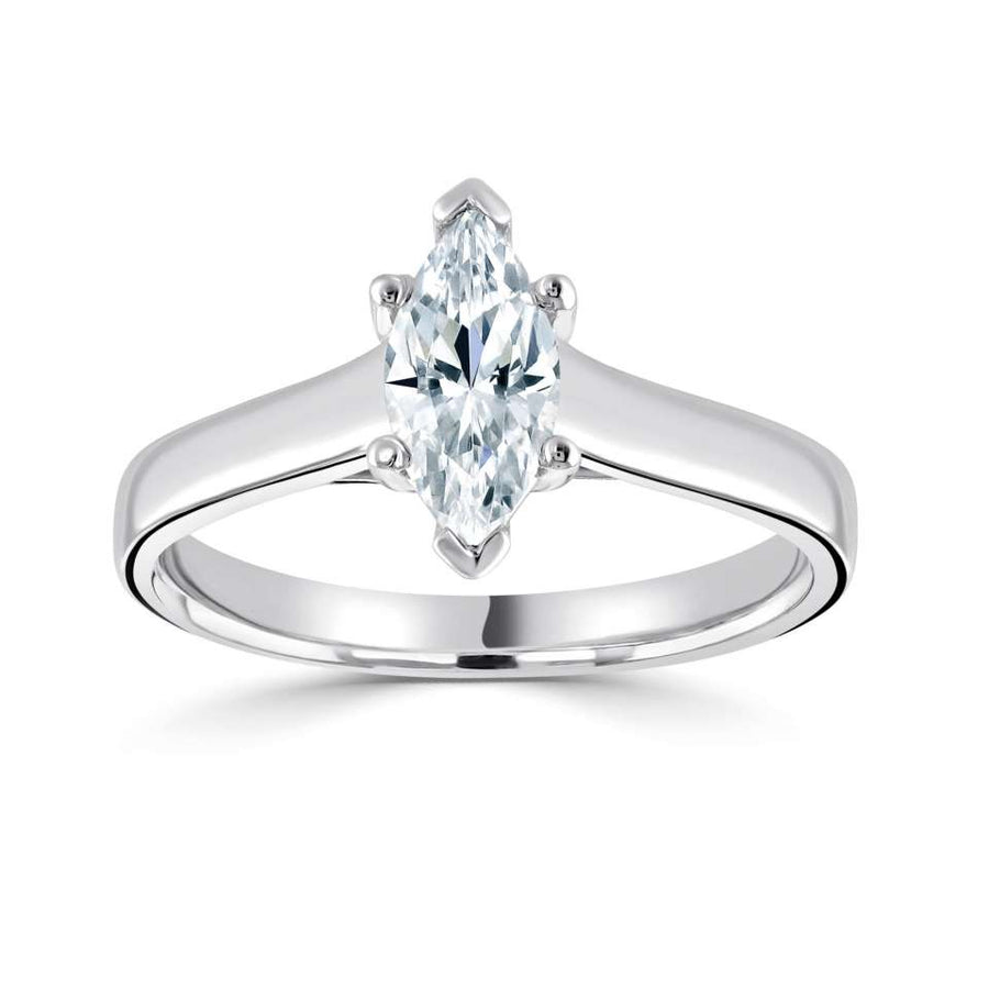 Platinum 0.35 Carat Marquise Diamond Solitaire Ring