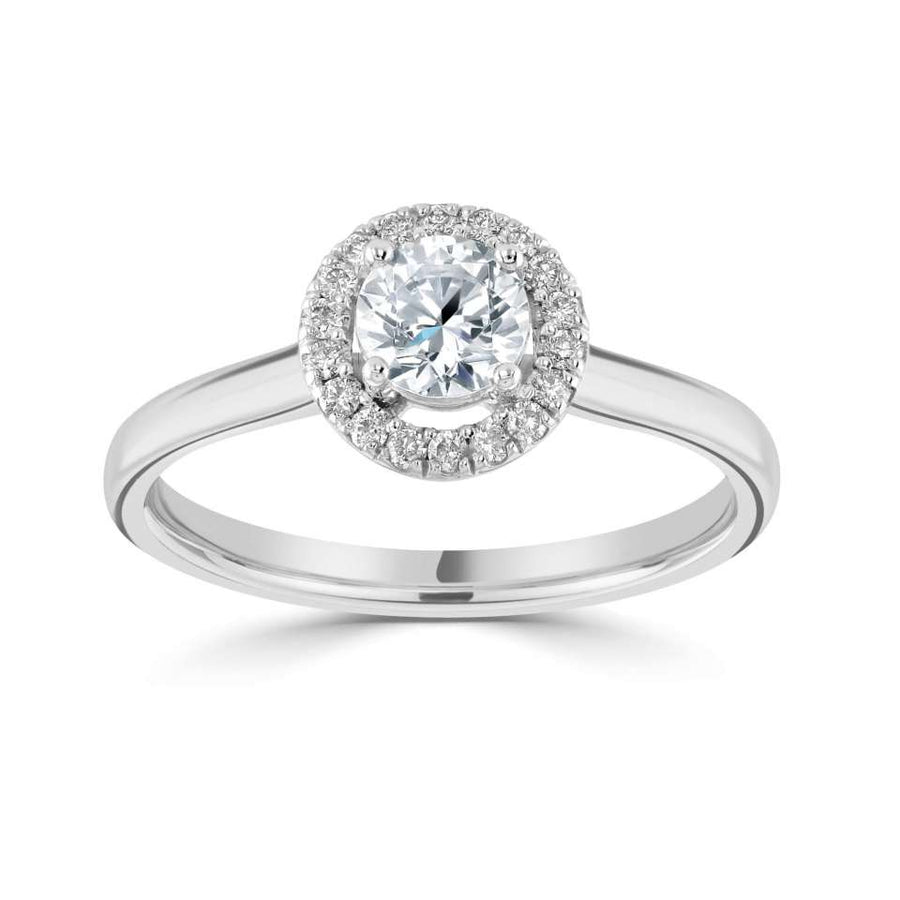 Platinum 0.50 Carat Diamond 'Halo' Cluster Ring
