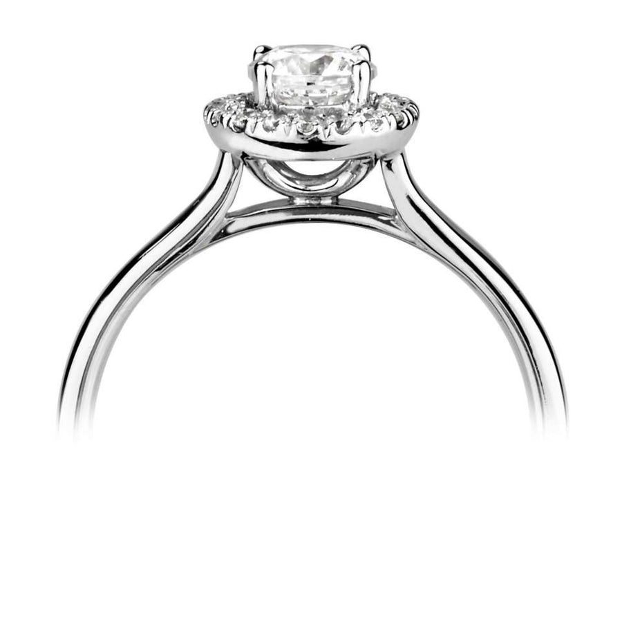 Platinum 0.50 Carat Diamond 'Halo' Cluster Ring