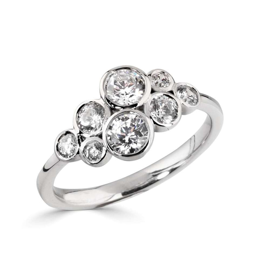 Platinum 0.85 Carat Diamond 'Bubble' Cluster Ring