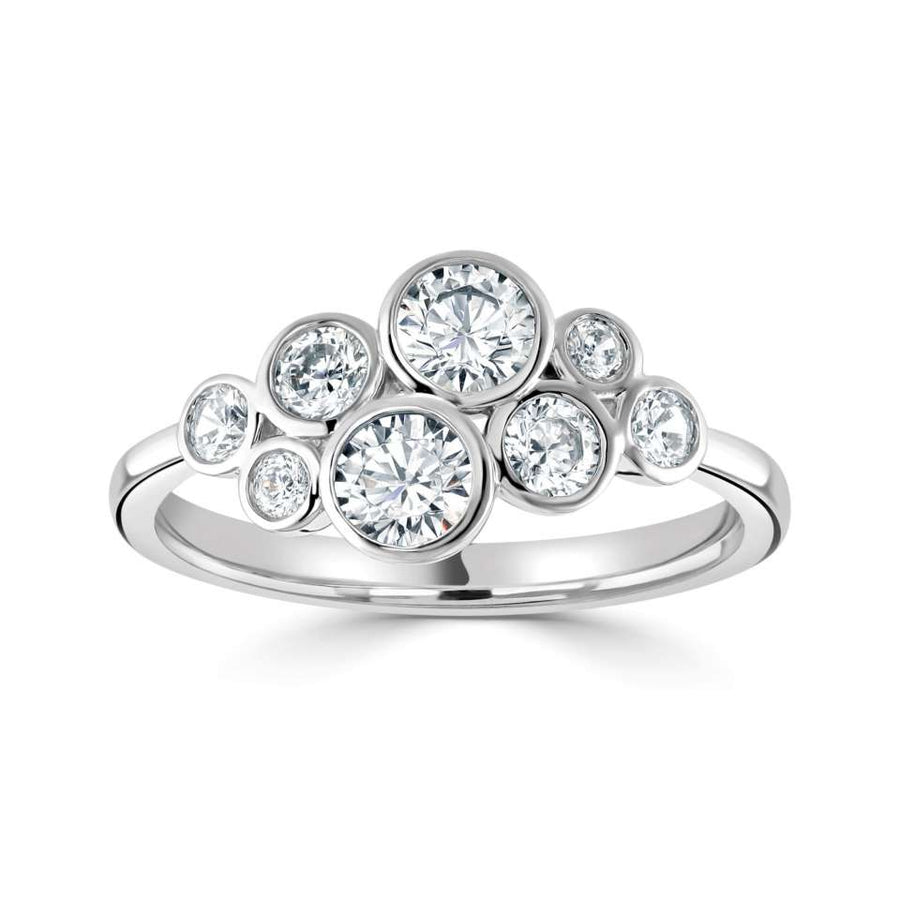 Platinum 0.85 Carat Diamond 'Bubble' Cluster Ring